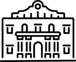 A linear style icon of alamo monument vector