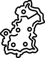 A linear style icon of country map vector