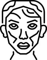 A line style icon showing a cubism face vector