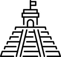 A linear style icon of kukulkan temple vector