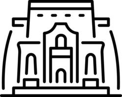 An outline style icon of temple vector