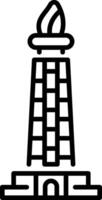 A line style icon representing juche architecture vector