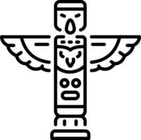 A linear icon showing indigenous totem design vector