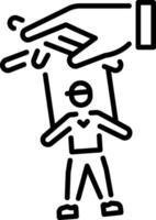 A line style icon of marionette puppet figure vector