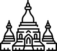A line style icon of bagan- temple vector