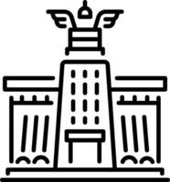 A linear style icon of egypt architecture vector