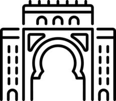 A line style icon of arch gate structure vector