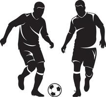Dynamic Soccer Player Silhouettes vector