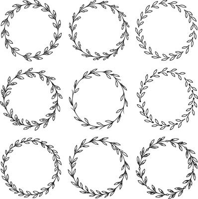 Minimalist Leaf Wreath Frames