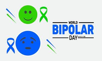 Support Mental Health on World Bipolar Day vector