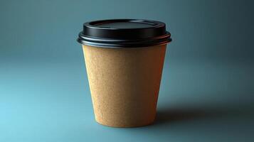 Coffee cup placed on a smooth surface with a muted background, highlighting the texture and simplicity of the design photo