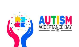 Autism Acceptance Day celebrates understanding and inclusion for people on the autism spectrum in all communities worldwide. vector