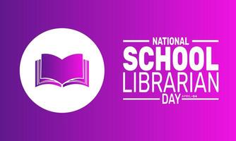 National School Librarian Day recognizes librarians who connect students with knowledge and support their education vector