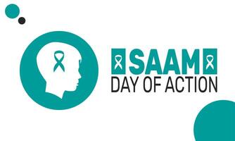 People unite in teal to raise awareness and support survivors during SAAM Day of Action. vector