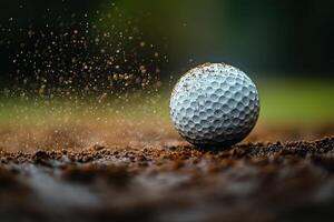 a golf ball is hitting the ground photo