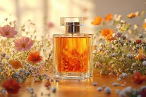 perfume bottle in the sun photo