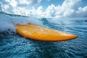 surfboard in the ocean photo