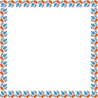 Border frame template with leaf elements decoration. Rectangle easter border vector