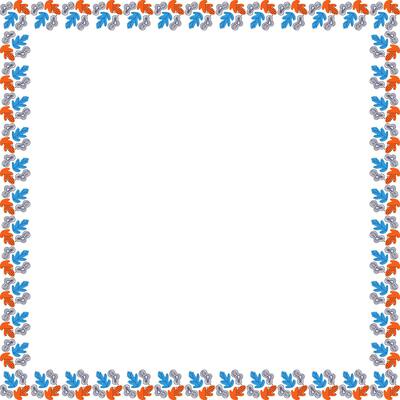 Border frame template with leaf elements decoration. Rectangle easter border
