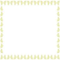 Thyme leaves yellow frame. Trendy botany graphic template. Grass empty frame box vector