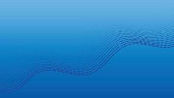 Blue dotted halftone wave line pattern vector