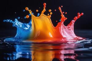 colorful splash of water and paint photo