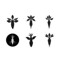 Editable turmeric root icon for spice, herbal, organic, and culinary design use. vector