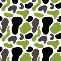 Abstract seamless pattern featuring organic shapes in green, black, and gray tones vector