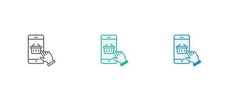 Online shopping item selection icon. Select product, click, inventory control, selecting, product outline icon. vector