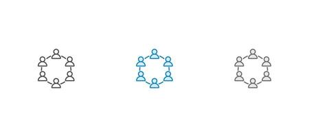 Business teamwork, team building, work group and human resources minimal thin line web icon set. Outline icons collection. Simple illustration. vector