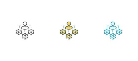 Project management icon collection. Time management and planning concept. Solid icon set. vector