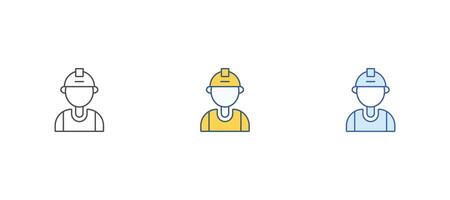 Engineer work icon set. Maintenance by technician and construction worker symbol concept. vector