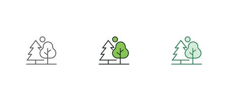 Set of forest and park trees for nature design. Abstract stylized trees for parks and forest. illustration. vector