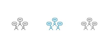 Speaking icon set. Communication icons collection. Containing discussion, speech bubble, talking, consultation and conversation icon illustration. vector