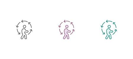 Daily routine flat line icon. illustration of daily activities vector