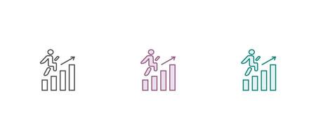 Success goal icon set. Successful business development, plan and process symbol collection. vector