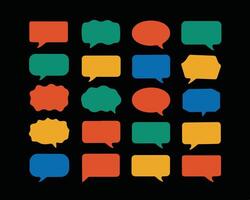 text box set of speech bubbles on a black background vector