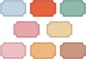 a set of six different colored frames vector