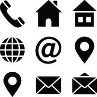 black and white icons of various types of communication vector