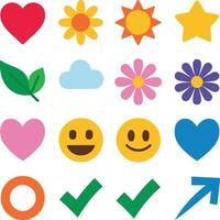 a set of colorful emoticons on a white background. AI generat vector