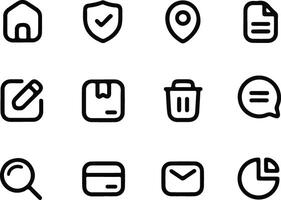 Collection Outline Icons UI vector