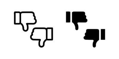 Thumb Up and Down Icon Collection, thumbs up and down in outline and glyph styles. Represents approval or disapproval. Perfect for feedback design. vector