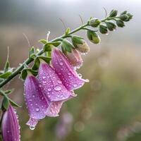 a close up of a flower with water droplets on it photo