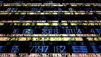 Futuristic technology numerical data ticker loop. video
