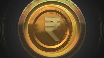 SEAMLESS 3D ANIMATION LOOP OF A GOLDEN JAPANESE YEN CURRENCY SYMBOL SPINNING ENDLESSLY AGAINST A DARK BACKDROP FOR ECONOMIC AND CORPORATE THEMES ABSTRACT BACKGROUND video