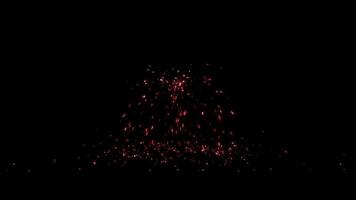 Red glow Sparkle drop on the ground effect overlay video