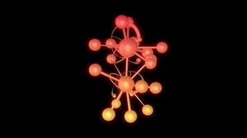 Orange Yellow gradient Atom Molecule random rotation overlay effect video