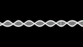 Long White glow DNA rotation in horizontal overlay effect video