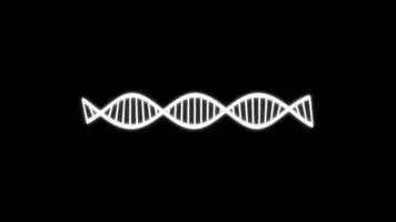 Rotation of White glowing horizontal DNA overlay effect video