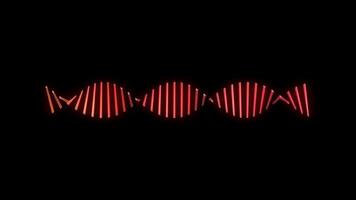 Rotation of Red glowing horizontal DNA overlay effect video